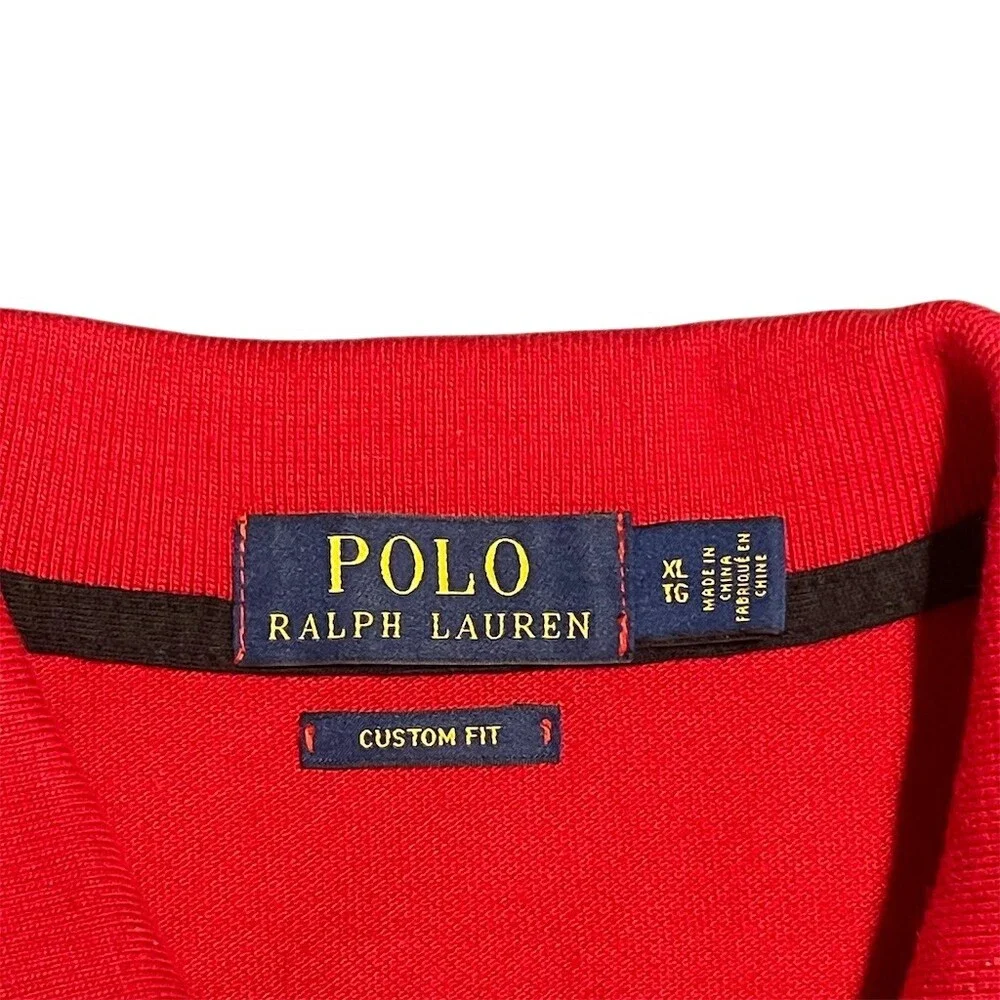 Polo Ralph Lauren Polo Shirt Red Big Pony Logo Graphic Short Mens XL